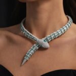 Silver Crystal Serpent Necklace  – 18K Gold Plated | Luxury Statement Elegance (Pre-Order)