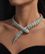 Silver Crystal Serpent Necklace  – 18K Gold Plated | Luxury Statement Elegance (Pre-Order)