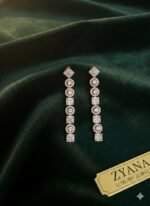 Rose Gold Crystal Geometric Drop Earrings - Elegant Statement Sparkle - Image 3