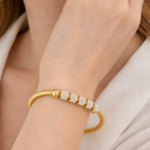 Gold Snake Chain Crystal Charm Bracelet – Elegant Minimal Sparkle