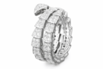 Silver Crystal Link Ring - Modern Luxury Statement - Image 2