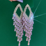 Lilac Crystal Chandelier Drop Earrings ? Glamorous Statement Elegance - Image 2