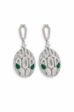 Snake Head Shape Stud Earrings Synthetic Zirconia for Daily Wear - Image 2