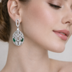 Snake Head Shape Stud Earrings Synthetic Zirconia for Daily Wear