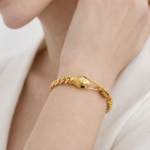Gold Snake Head Chain Bracelet ? Bold Statement Luxury