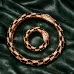 Rose Gold & Black Crystal Serpent Cuff Bracelet and Ring Set ? Luxury Statement Collection - Image 4