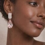 Elegant Rose Gold Crystal Teardrop Earrings