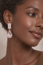 Elegant Rose Gold Crystal Teardrop Earrings