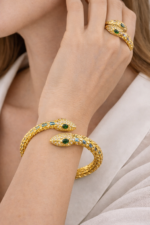 Serpentine Elegance Gold Bracelet & Ring Set