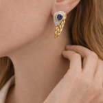 Royal Sapphire Leaf Earrings