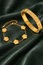 Golden Blossom Bracelet & Bangle Set - Image 2