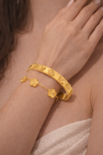 Golden Blossom Bracelet & Bangle Set