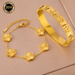 Golden Blossom Bracelet & Bangle Set - Image 3