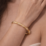 Gold Bamboo Crystal Bangle