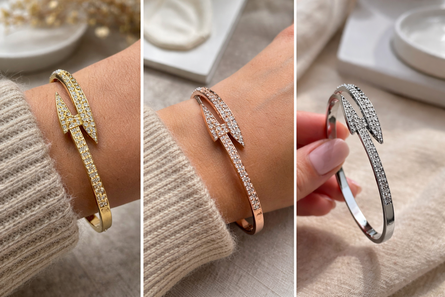 D42026ZL035 Crystal Nail Bangle - Image 1