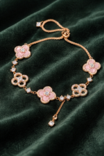 Zyana Luxury Jewelry – Pink Blossom Adjustable Bracelet - Image 2