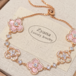 Zyana Luxury Jewelry – Pink Blossom Adjustable Bracelet - Image 3