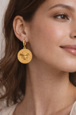 Medusa Coin Drop Earrings