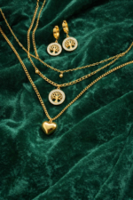 Elegant Gold Tree of Life Jewelry Set - Image 2