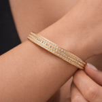 Diamond-Inspired Gold Bangle